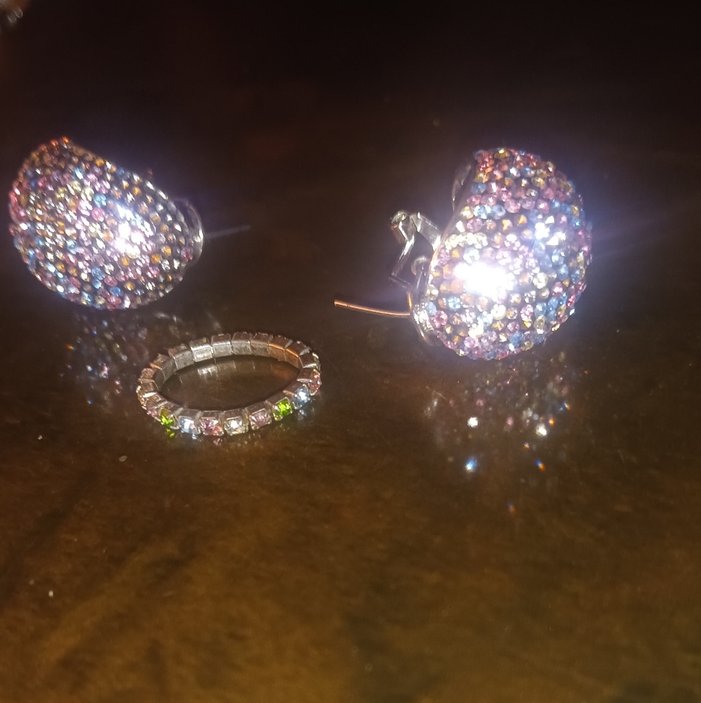 Elegant Multicolor Crystal Jewelry Set